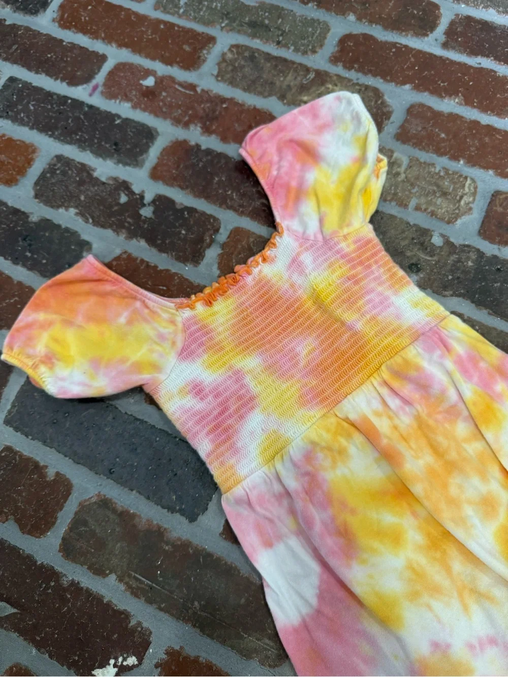 Burt's Bees Baby Tie-Dye Romper in Pink & Yellow